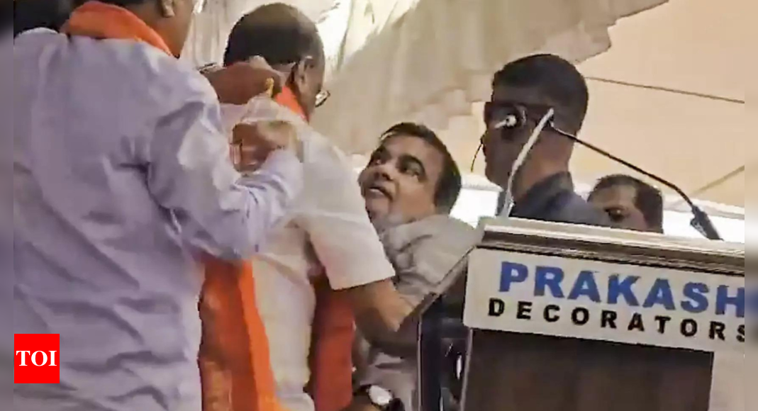 Union minister Nitin Gadkari collapses due to heat during rally in Maharashtra | Nagpur News