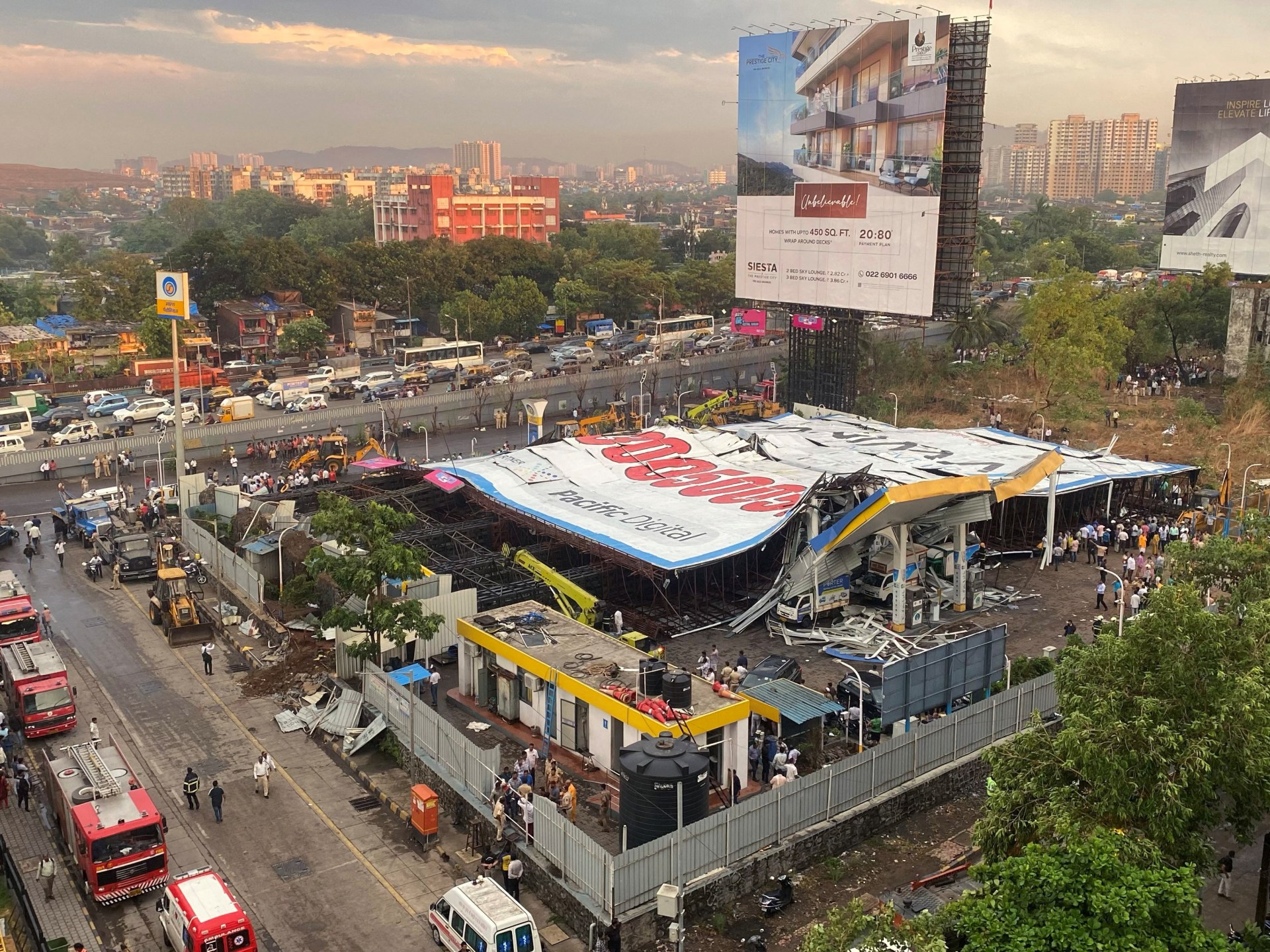 At least 14 killed as billboard collapses in Mumbai during thunderstorm | Weather News